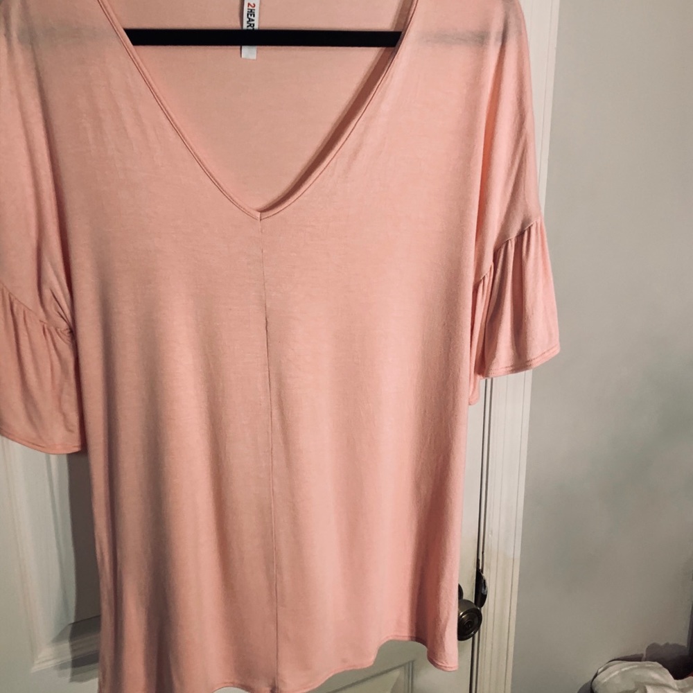 2 Hearts Pink Knit Top M